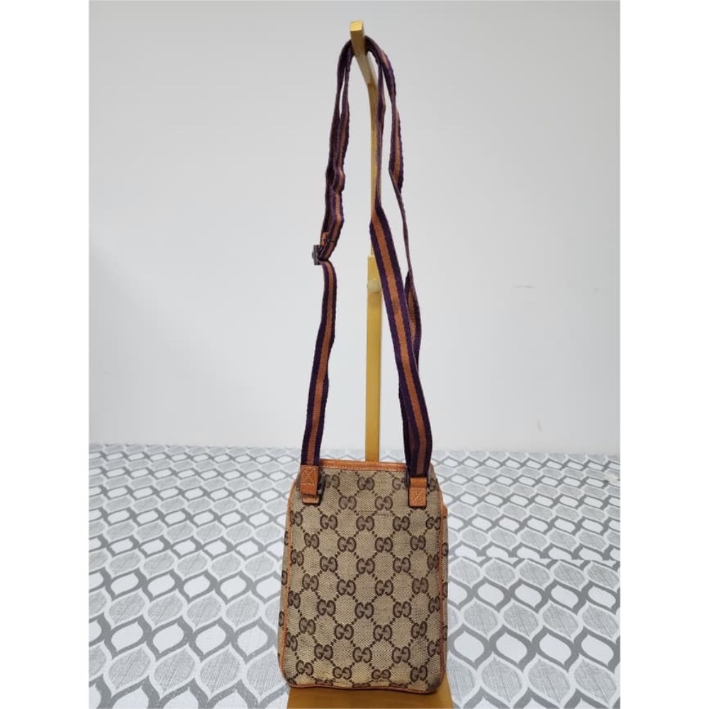 Authentic Gucci GG Canvas Web Crossbody Bag Beige/Brown - Picture 4 of 12